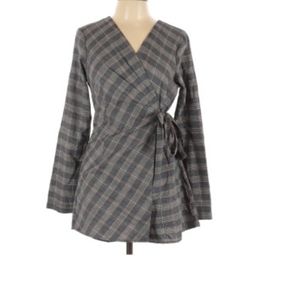 FAVLUX PLAID TIED SIDE ROMPER M